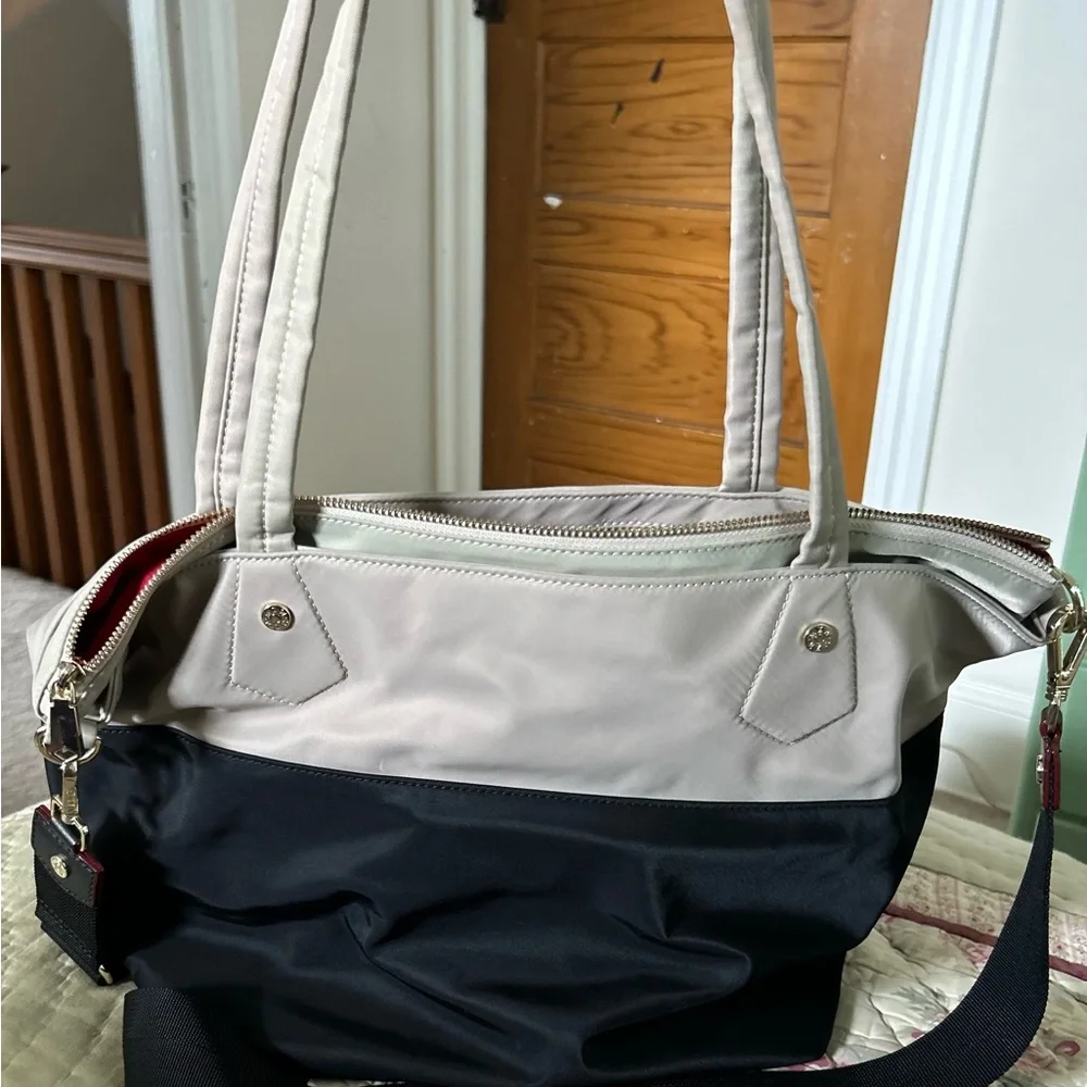 MZ Wallace Soho Tote. Two-Tone Black and Tan Bag - Picture 11 of 16